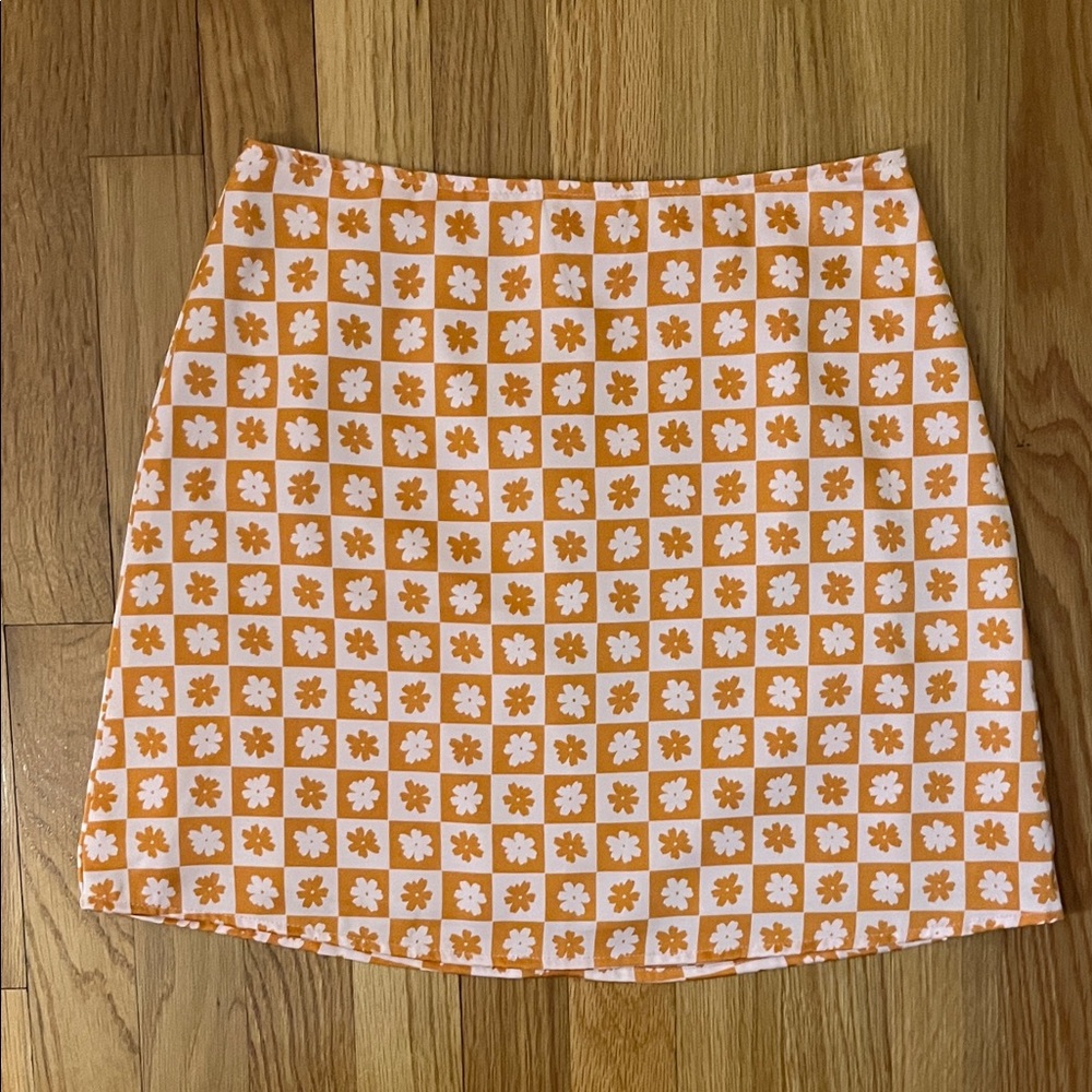 Floral Orange and White Women's Skirt